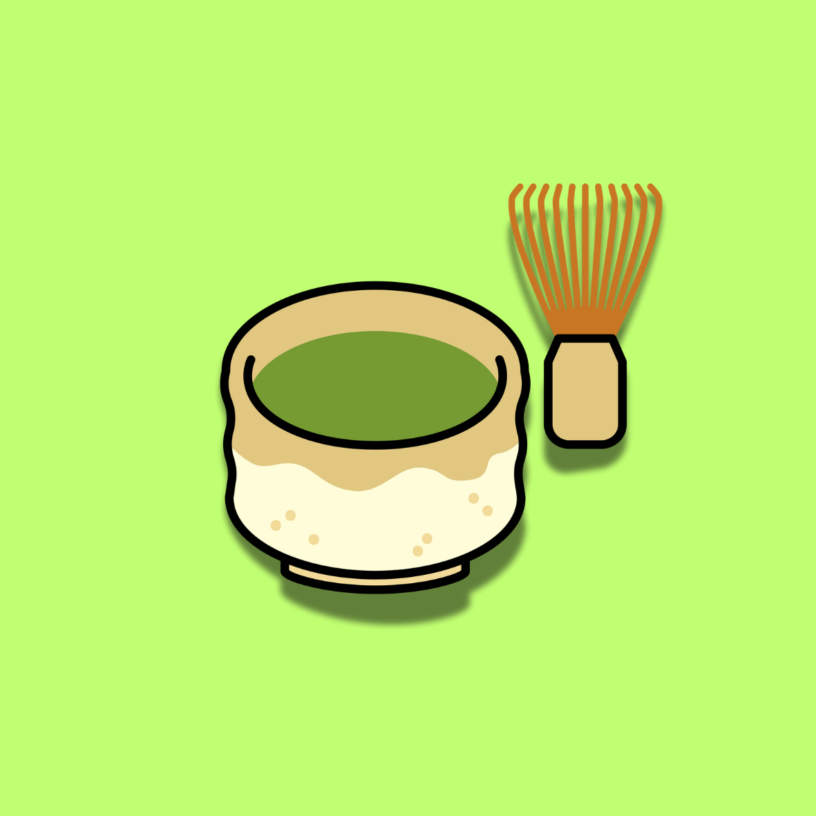 matcha tea powder- whisking